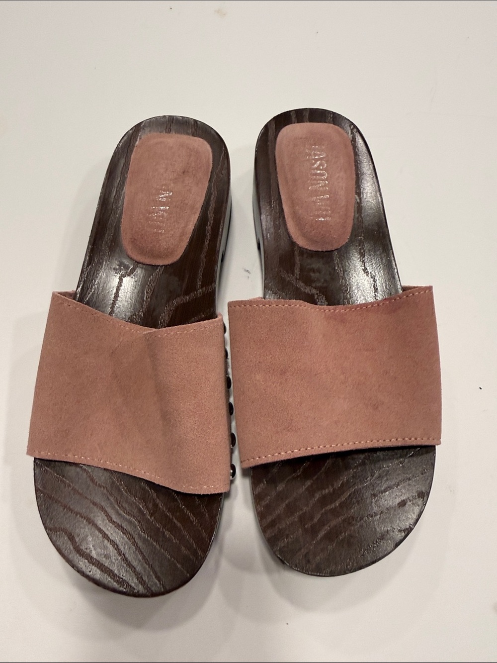 Jason Wu Dusty Rose Suede Slide Mules size 7.5